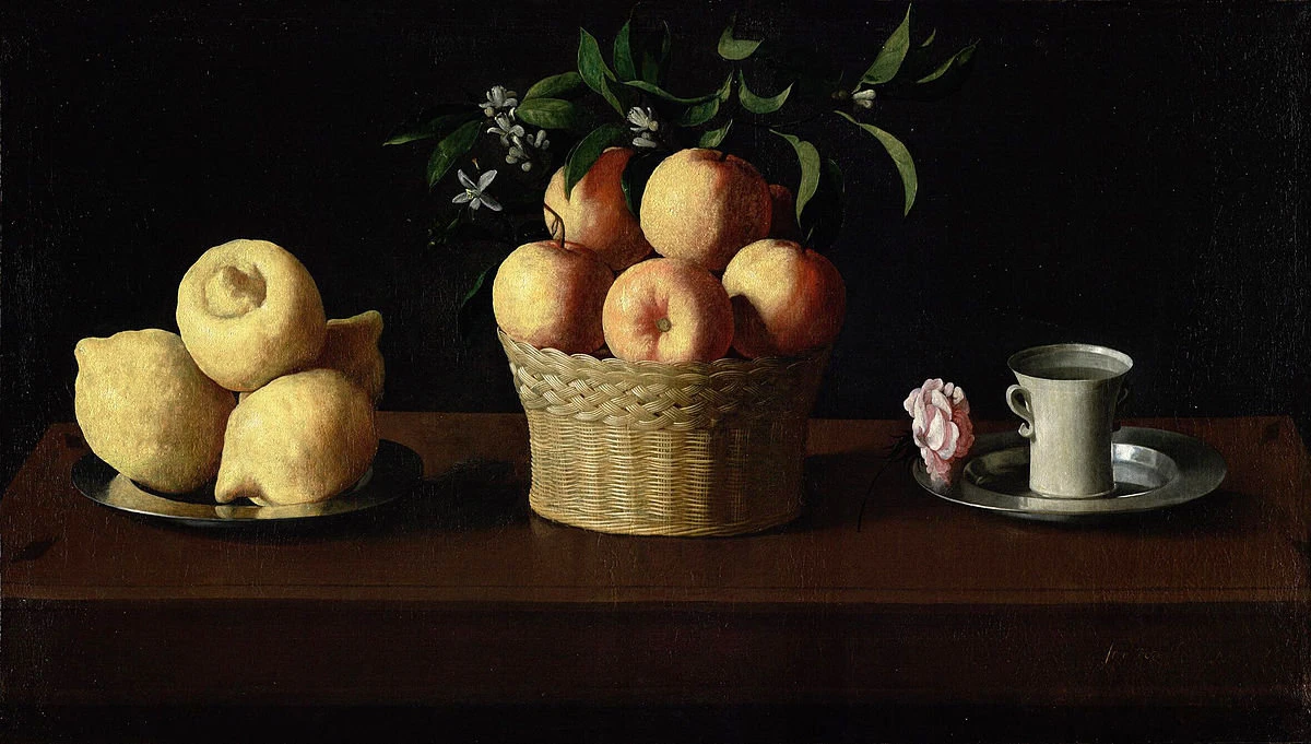 Francisco de Zurbarán "Limonlu, Portakallı ve Güllü Natürmort" ‘’Still Life with Lemons, Oranges and a Rose’’ (1633-1634)