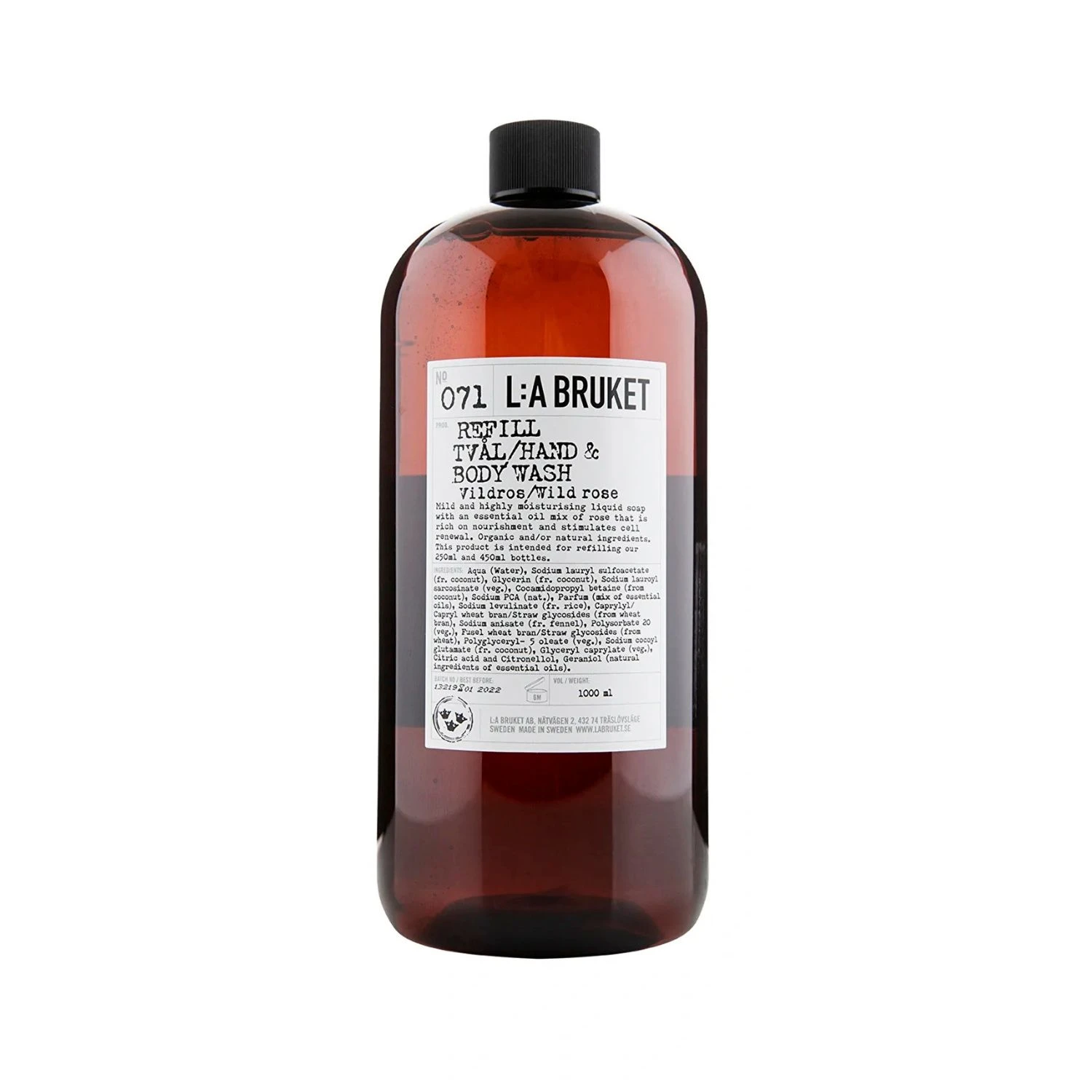 L:A Bruket Refill Hand & Body Wash Wild Rose 1000 ml